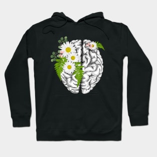 Brain human anatomy, floral, apricot blond roses, mental Hoodie